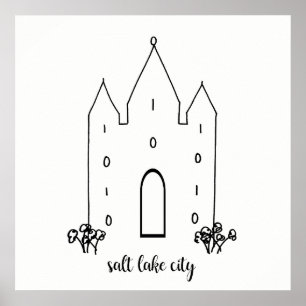 Salz Lake City utah Tempel einfach modern Poster