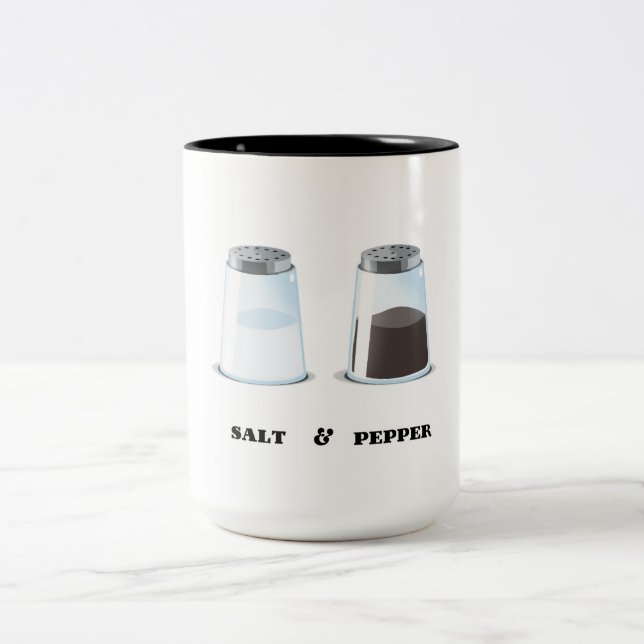 Salz & Pepper Zweifarbige Tasse (Mittel)