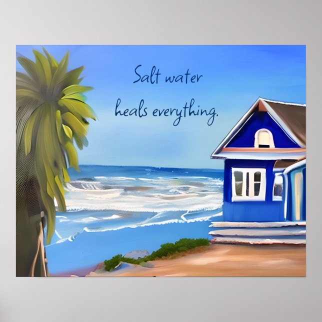 Salz Wasser heilt alles | Strandangebot Poster (Vorne)