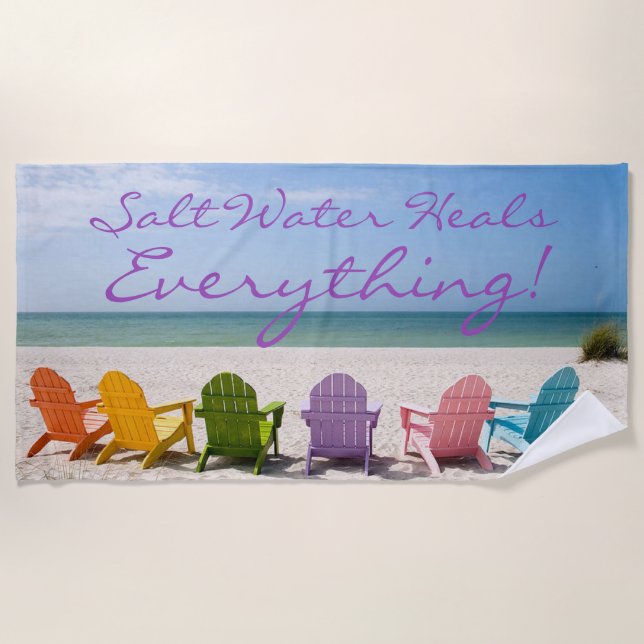 Salz Wasser heilt alles Strandtuch (Vorderseite)
