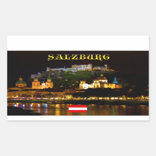 Salzburg Castle Austria - High Quality Pro Foto Rechteckiger Aufkleber
