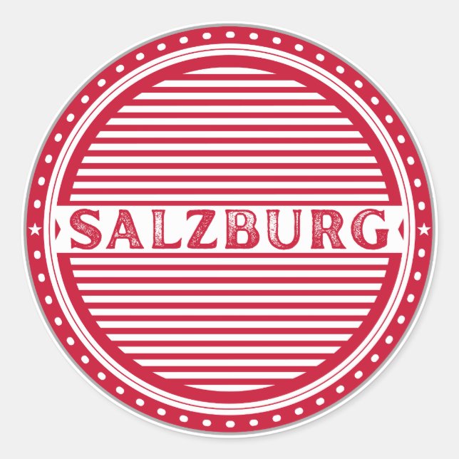 Salzburg City Pride Emblem – Austria Identity Runder Aufkleber (Vorderseite)