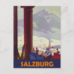 Salzburg, City Restaurant, Österreich Postkarte