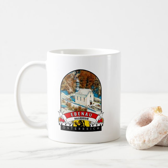 Salzburg Ebenau Österreich Souvenir Kaffeetasse (Mit Donut)