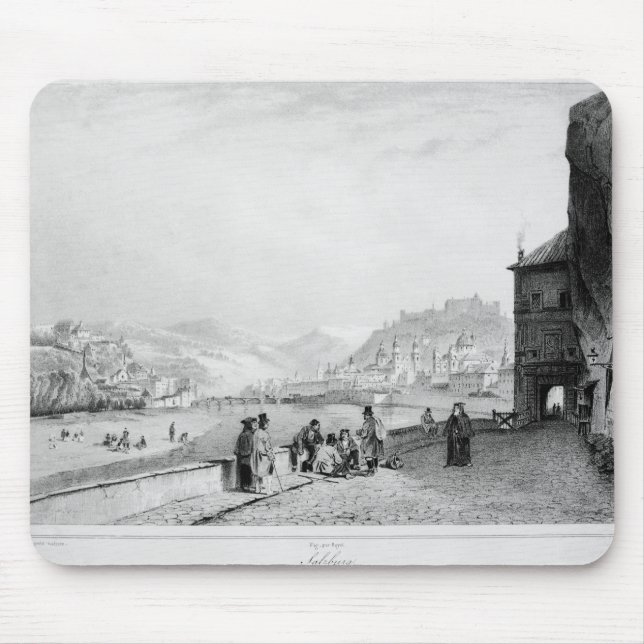 Salzburg, graviert von Bayot u. von Cuvilier, 1840 Mousepad (Vorne)