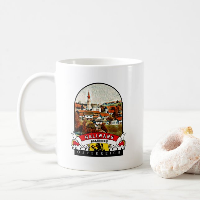 Salzburg Hallwang Österreich Souvenir Kaffeetasse (Mit Donut)