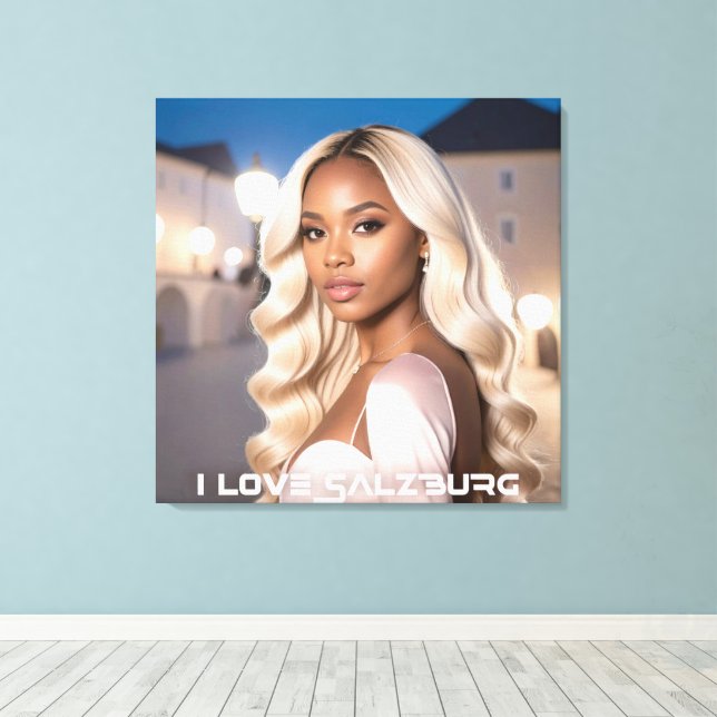SALZBURG - I LOVE SALZBURG LEINWANDDRUCK (Insitu (Holzboden))