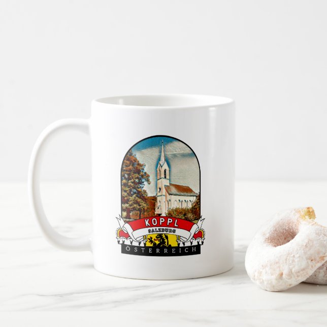 Salzburg Koppl Österreich Souvenir Kaffeetasse (Mit Donut)