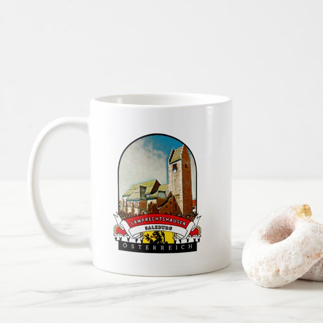 Salzburg Lamprechtshausen Österreich Souvenir Kaffeetasse (Mit Donut)