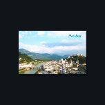 Salzburg Leinwanddruck<br><div class="desc">Salzburg,  die viertgrößte Stadt Österreichs und der Fluss Salzach,  Maleffekt</div>