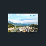 Salzburg Leinwanddruck<br><div class="desc">Salzburg,  die viertgrößte Stadt Österreichs und der Fluss Salzach,  Maleffekt</div>