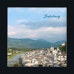 Salzburg Magnet<br><div class="desc">Salzburg,  die viertgrößte Stadt Österreichs und der Fluss Salzach,  Maleffekt</div>