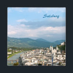 Salzburg Magnet<br><div class="desc">Salzburg,  die viertgrößte Stadt Österreichs und der Fluss Salzach,  Maleffekt</div>