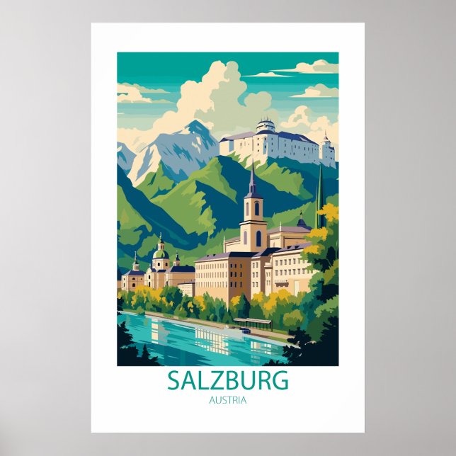 Salzburg Österreich Berühmte Sehenswürdigkeiten Poster (Vorne)
