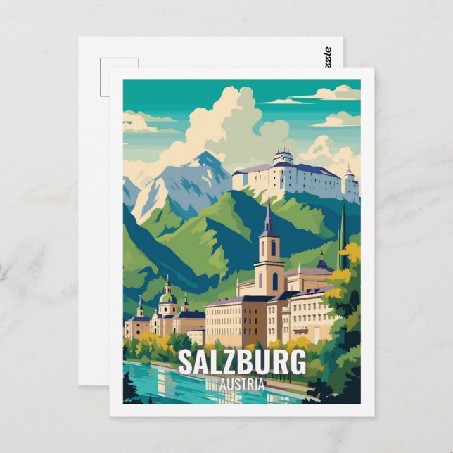 Salzburg Österreich Berühmte Sehenswürdigkeiten Postkarte (Vorne/Hinten)