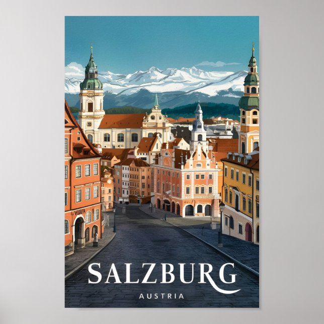 Salzburg Österreich Berühmter Reiseort Poster (Vorne)