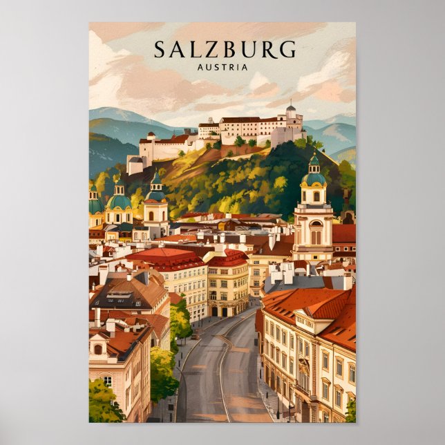 Salzburg Österreich Berühmter Reiseort Poster (Vorne)