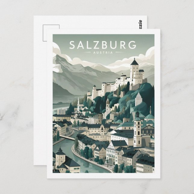 Salzburg Österreich Berühmter Reiseort Postkarte (Vorne/Hinten)