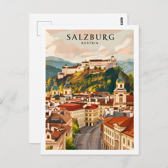 Salzburg Österreich Berühmter Reiseort Postkarte (Vorne/Hinten)