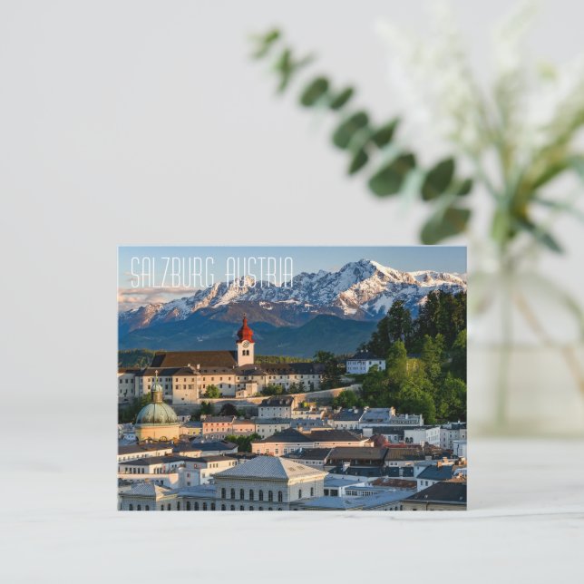 Salzburg, Österreich - Hintergrund Postkarte (Stehend Vorderseite)