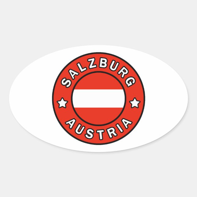 Salzburg Österreich Ovaler Aufkleber (Vorderseite)