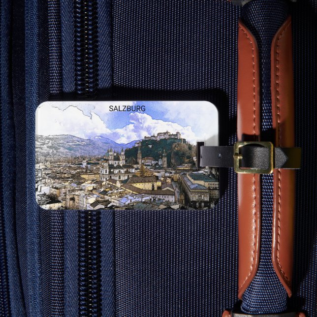 Salzburg Österreich Panoramasicht Gepäckanhänger (Vorderseite Insitu 4)