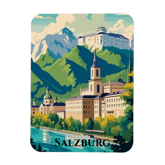 Salzburg Österreich Postcard Travel Magnet (Vertikal)