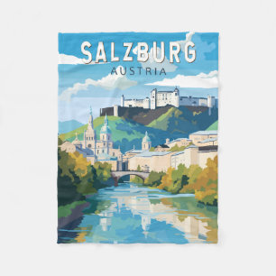Salzburg Österreich Reise Kunst Vintage Fleecedecke