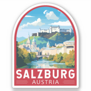 Salzburg Österreich Reisen Kunst Vintag Aufkleber