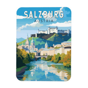 Salzburg Österreich Reisen Kunst Vintag Magnet