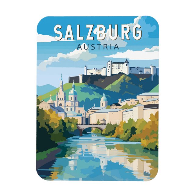 Salzburg Österreich Reisen Kunst Vintag Magnet (Vertikal)
