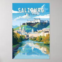 Salzburg Österreich Reisen Kunst Vintag