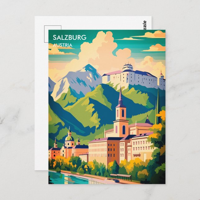 Salzburg Österreich Reisen Postkarte (Vorne/Hinten)