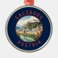 Salzburg Österreich Retro Distressed Circle