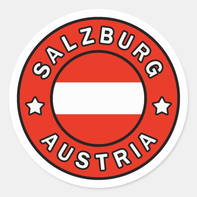 Salzburg Österreich Runder Aufkleber (Vorderseite)