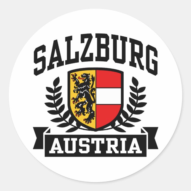 Salzburg Österreich Runder Aufkleber (Vorderseite)
