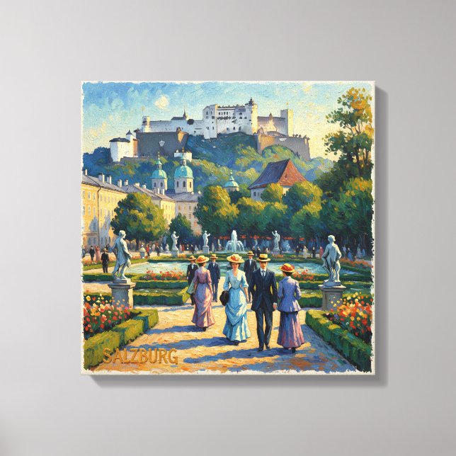 Salzburg Österreich Schlossgarten Gespannte Leinwa Leinwanddruck (Vorderseite)