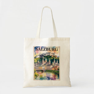 Salzburg Österreich Schlosswasserfarbenmalerei Tragetasche