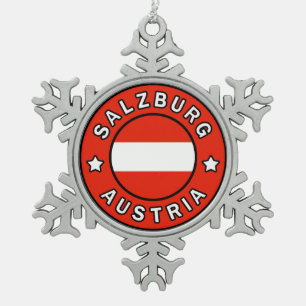 Salzburg Österreich Schneeflocken Zinn-Ornament
