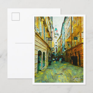 Salzburg Österreich Schöne Stadt der Ölgemälde Postkarte