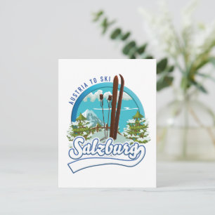 Salzburg Österreich Skilogo. Postkarte