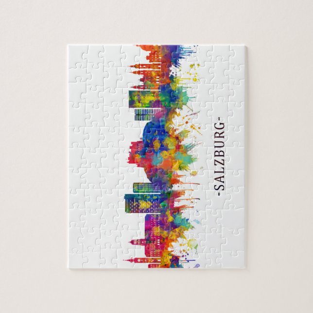 Salzburg Österreich Skyline Puzzle (Vertikal)
