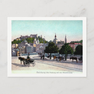 Salzburg, Österreich, Staatsbrücke, 1910 Vintag Postkarte