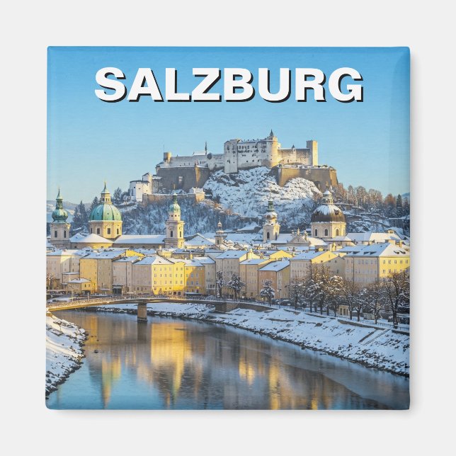 Salzburg Österreich - Urlaub Winter Magnet (Vorne)