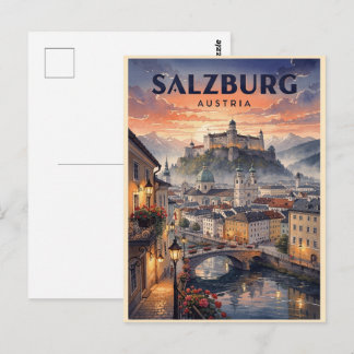 Salzburg Österreich Vintage Reise Postkarte