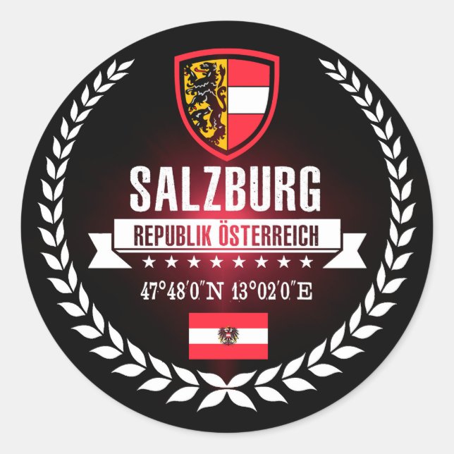 Salzburg Runder Aufkleber (Vorderseite)