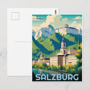Salzburg Skyline Hauptstadt Österreich Postkarte