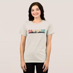 Salzburg Text mit Skyline Tri-Blend Shirt