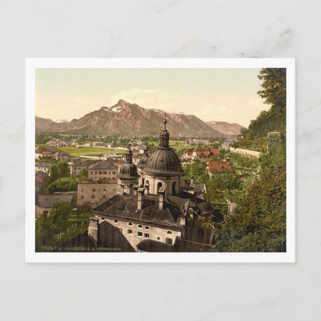 Salzburg und Untersberg, Österreich Postkarte (Vorderseite)