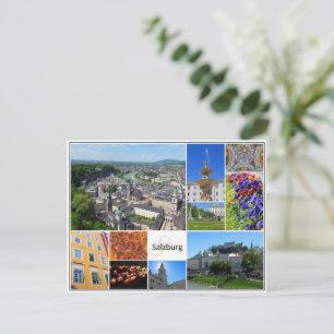 Salzburg World Traveller Sightseeing Collage Postkarte